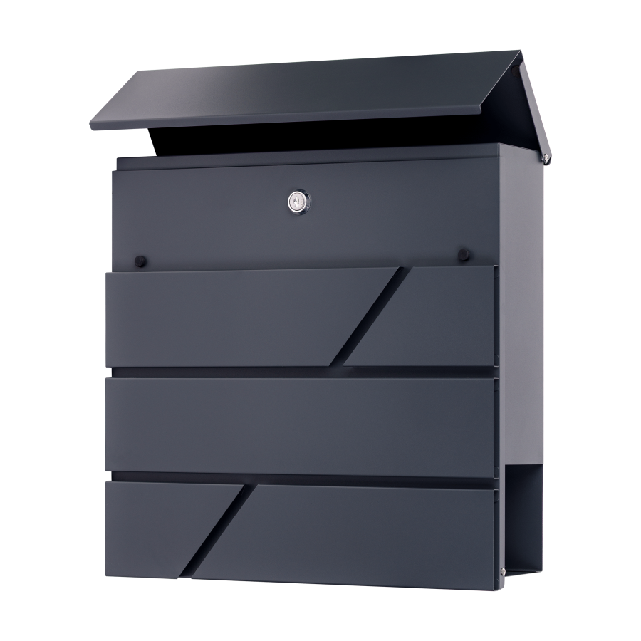 PALAWAN mailbox with newspaper holder, anthracite